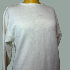 🍨🎾Preppy Cream Embossed Tennis Sweater🎾🍨